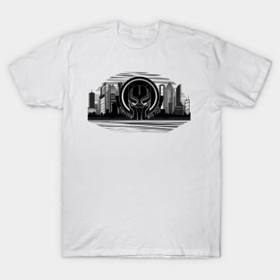 Wakanda and the mask (B&W version 1) T-Shirt